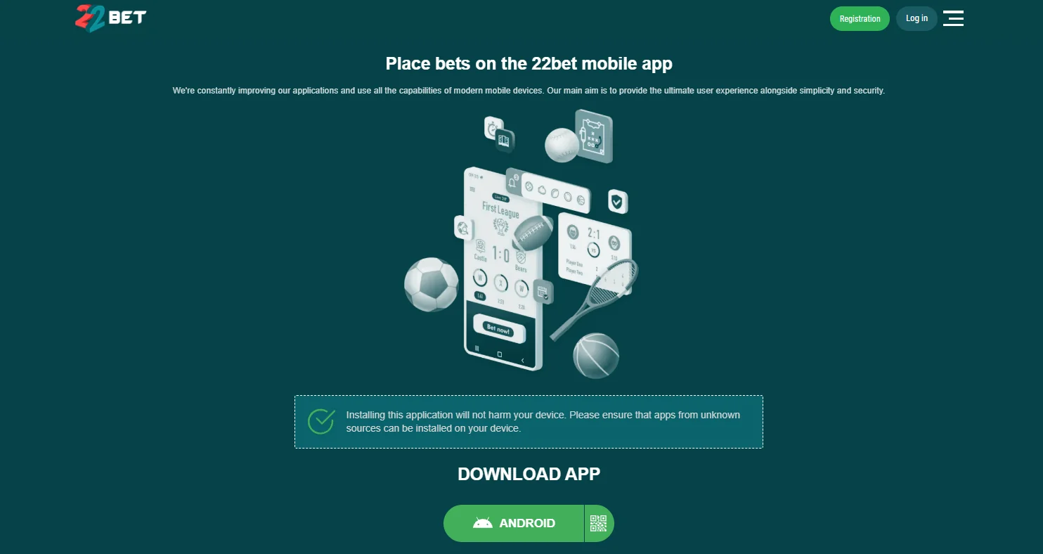 22Bet interface and user experience