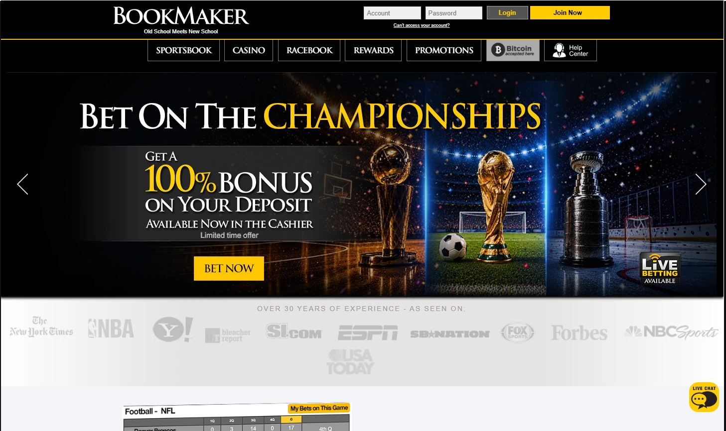Bookmaker.eu website screenshot